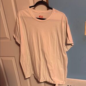 Hanes White Short Sleeve Tee Soft Cotton Crew Neck